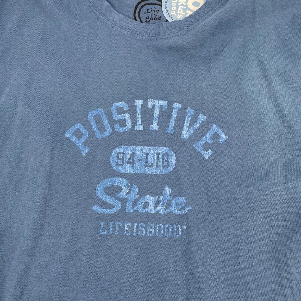 NWT Life Is Good XXL Mens Classic Fit Crusher Tee "Positive State" Graphic Blue - Picture 5 of 8